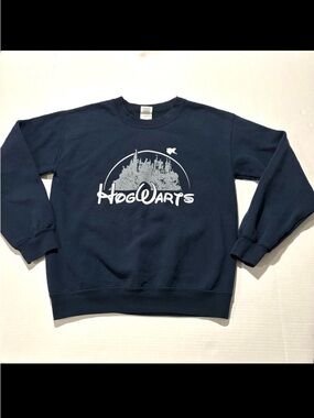 Hogwarts Harry‎ Potter Sweatshirt Crewneck Navy Blue Cotton Blend Women’s size S